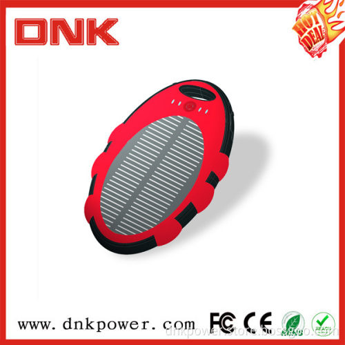 2014 New Arrival Portable 5000mAh 2 Ports Solar Power Bank for Phone/Andriod